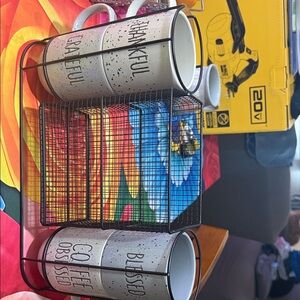 Boston Warehouse Cream and Black Speckled Mug